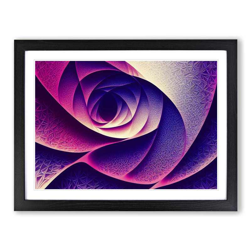 Illuminated Modern Abstract - Single Picture Frame Print, 46cm H x 64cm W x 2cm D, Black