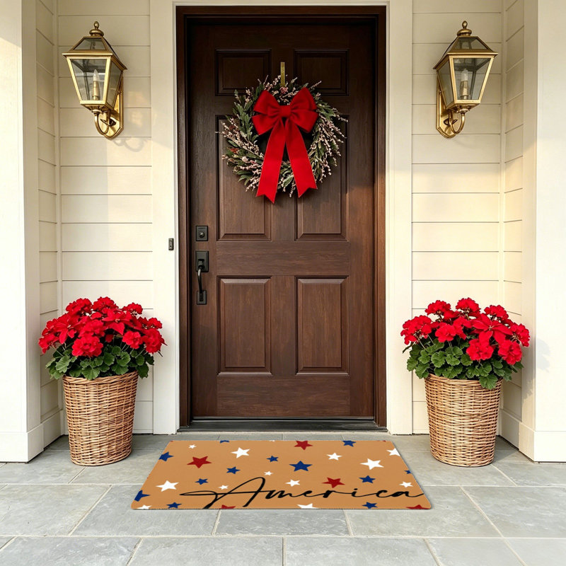 Tapis d'extérieur Scattered Star America Script