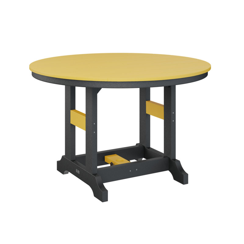 Garden Classic Outdoor Round Bar Table, Sunburst Yellow, Black