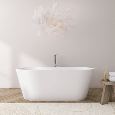 65 Inch Freestanding Solid Surface Soaking Bathtub For Bathroom
