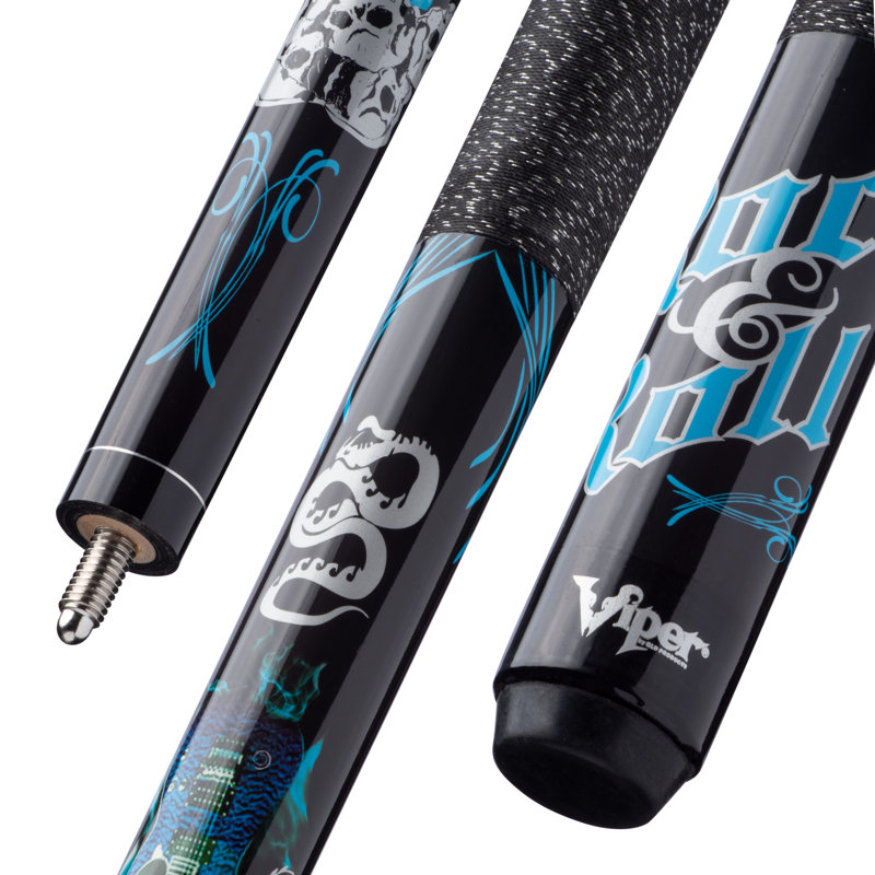 Viper 31'' Black Maple Junior Billiard Cue with Rock & Roll Graphics