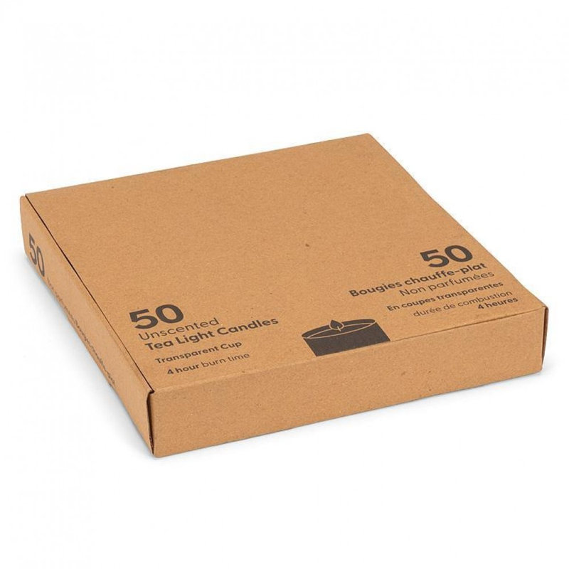 Ensemble de 50 bougies chauffe-plat non parfumées