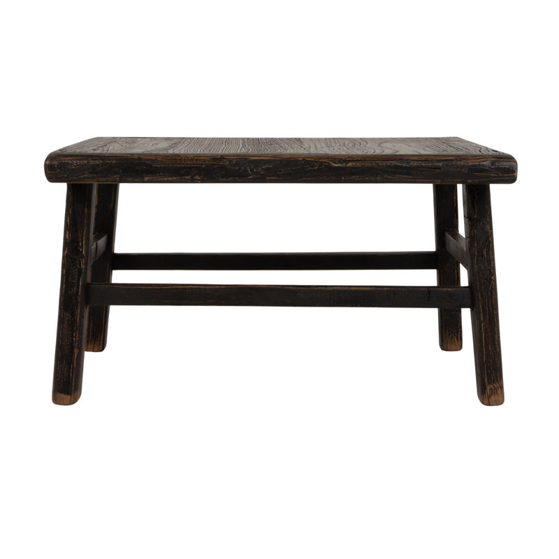 Fostoria Reclaimed Elm Wood Square Coffee Table, Black, 34.25" H x 61.5" W x 18.5" D