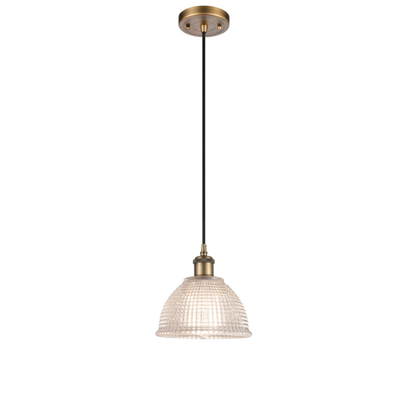 Efrain 1 - Light Single Pendant, 6 Watt Vinage LED Bulb, Brushed Brass