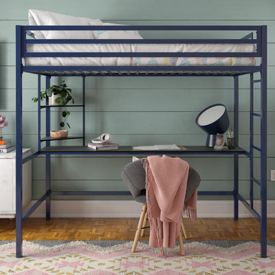 Maxwell Metal Loft Bed with Built-in-Desk by Novogratz