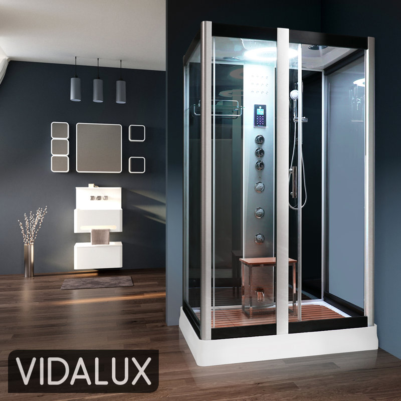 Vidalux Serenity Steam Shower 1200 x 900, Black