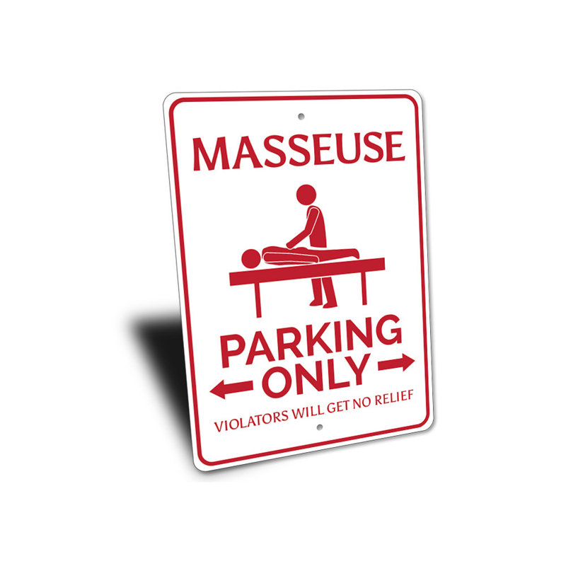 Enseigne de masseuse en aluminium, H 10 po x l 14 po x P 0,04 po