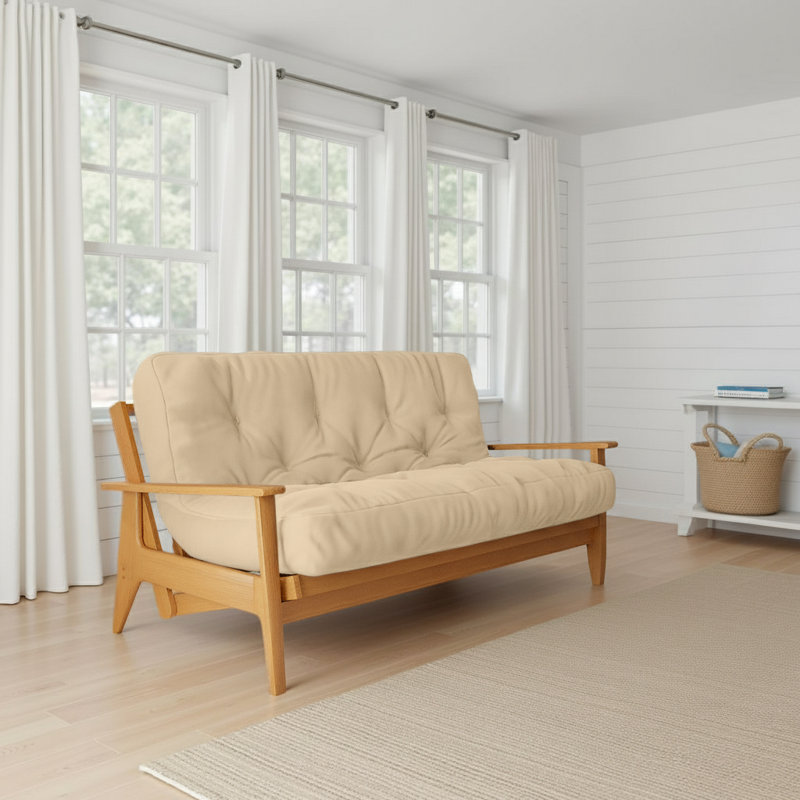 Matelas de futon en mousse à mémoire de forme Avryn - Certifié CertiPUR-US, fabriqué aux États-Unis, cadre non inclus, Beige