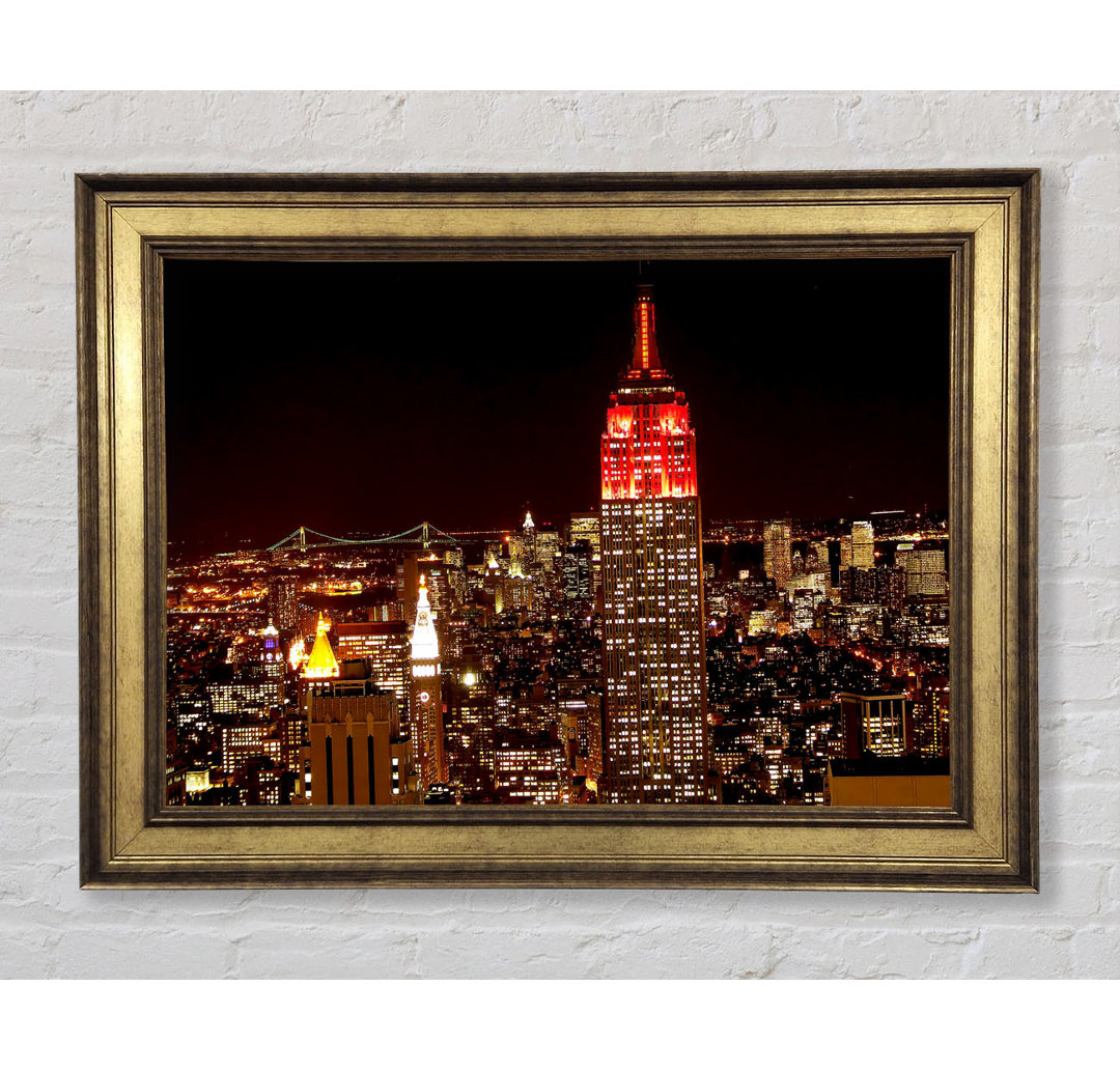 New York Empire State Red Top - Einzelner Bilderrahmen Kunstdrucke