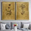 Croquis d'or Botanique I - Ensemble de 2 peintures sur toiles-1923579987-1923579984-1982830800
