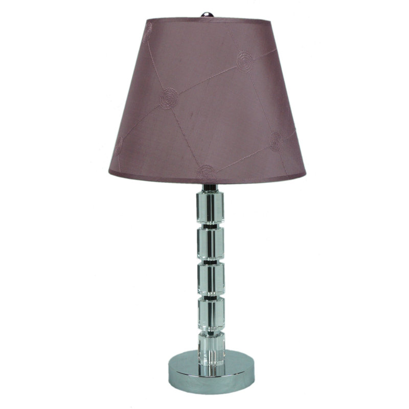 Lampe de table en cristal 15 po lola, Mauve