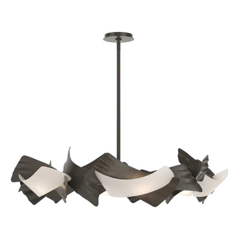Luminaire suspendu 6 lumières Crest, Fumée foncée