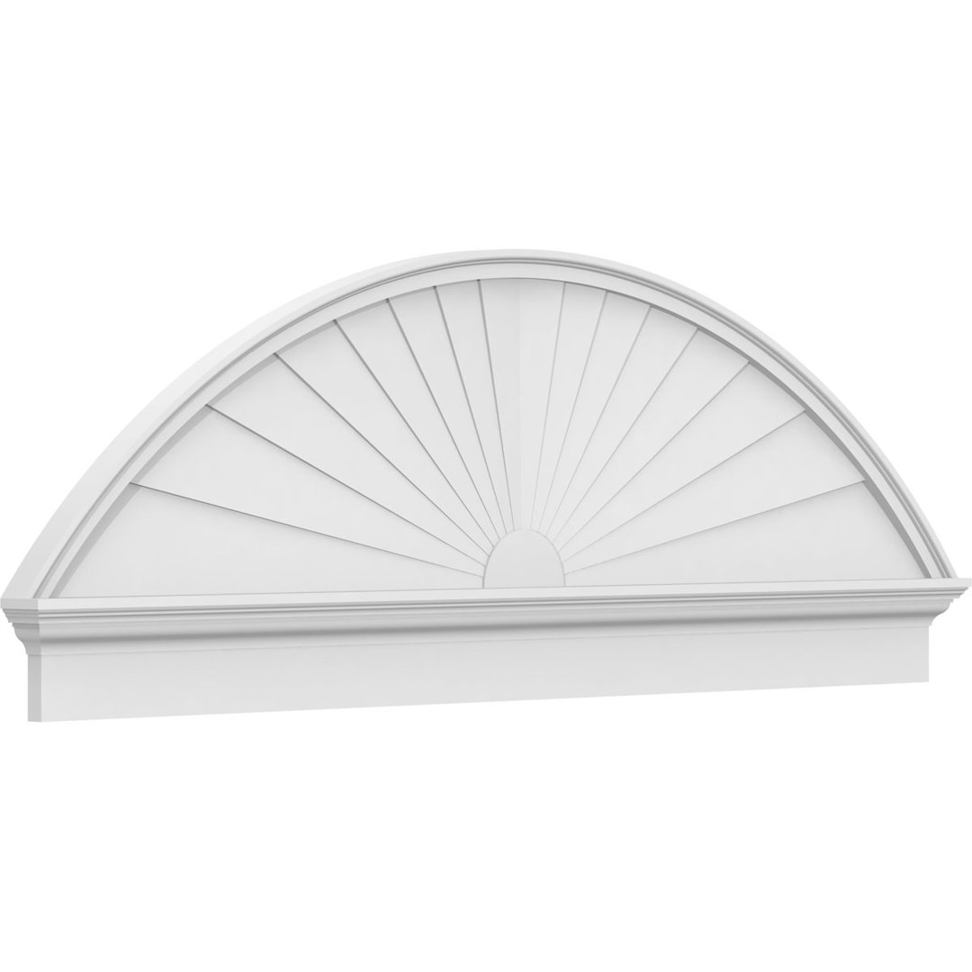 Segment Arch Sunburst Architectural Grade PVC Combination Pediment Ekena Millwork 