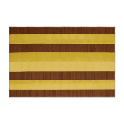 Tapis d'intérieur et d'extérieur à carreaux brun