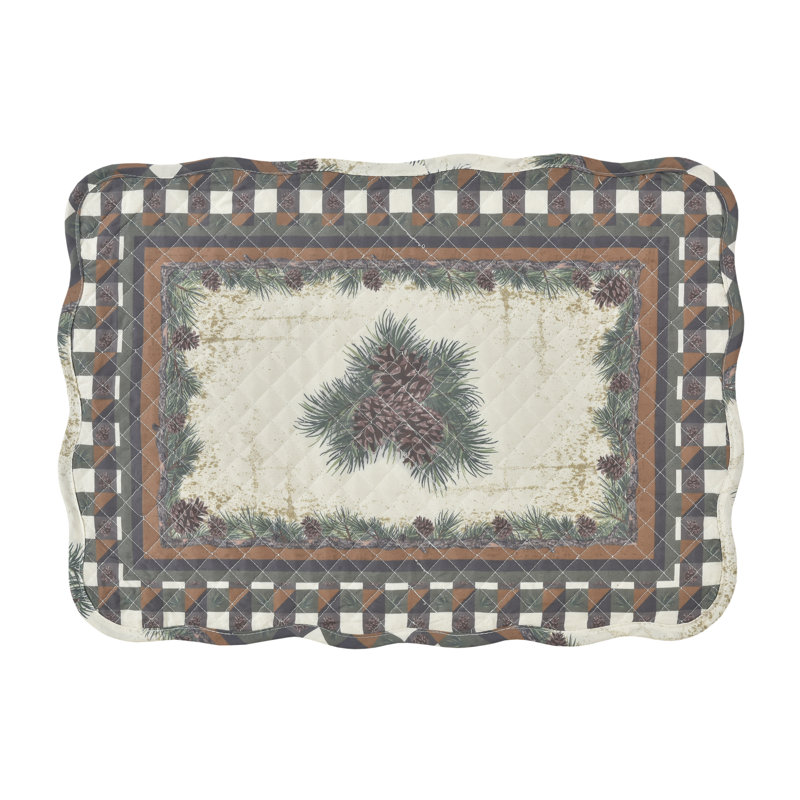 Napperon décoratif à motif de pin à carreaux Asraa Pine Forest 19 po x 13 po