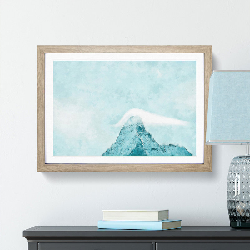 Mountain Summit - Picture Frame Graphic Art Print, 62cm H x 87cm W x 2cm D, Oak Framed