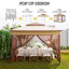 3 x 3(m) Pop Up Gazebo, Double-roof Garden Tent with Netting, Party Event Shelter, Black-135726296