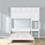 Grand lit escamotable avec bureau et rangement en MDF blanc