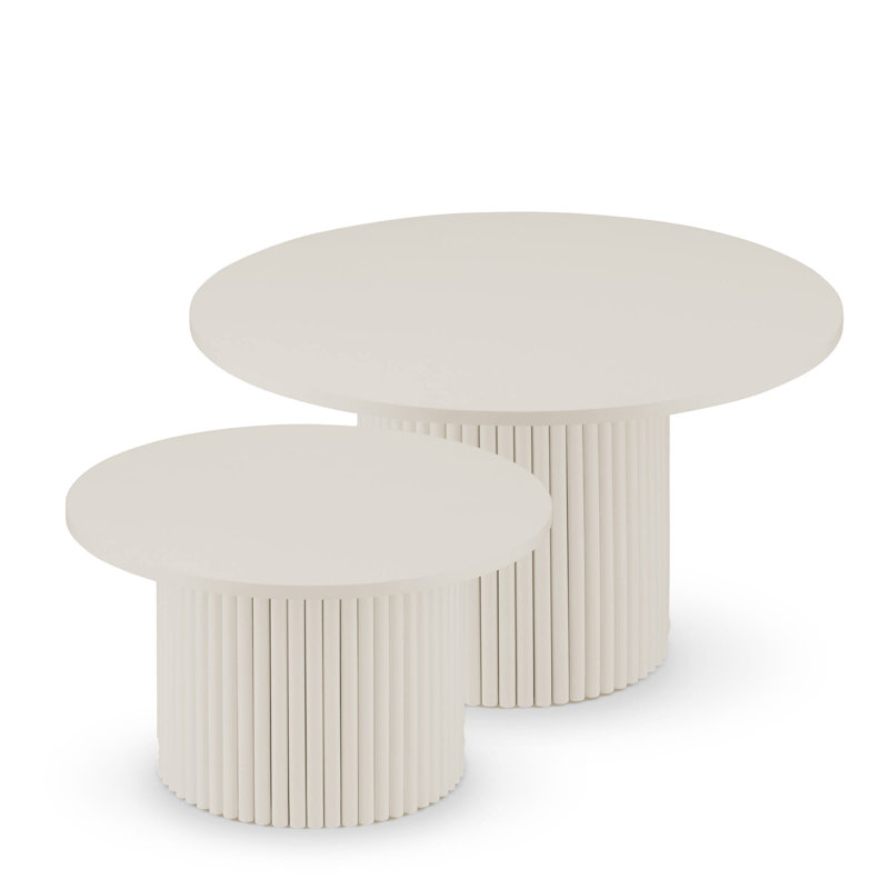 Drum Coffee Table, Cream