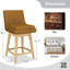 Tabouret de bar et de comptoir pivotant avec cadre en bois massif Honya (ensemble de 4)-1275270820-1275502572-1275270823