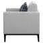 Chaise à dossier coussiné gris clair