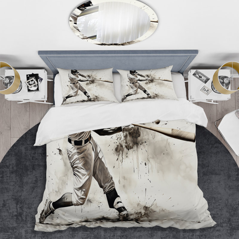 Ensemble de housse de couette en microfibre / polyester Baseball Minimal Swing II Bedding