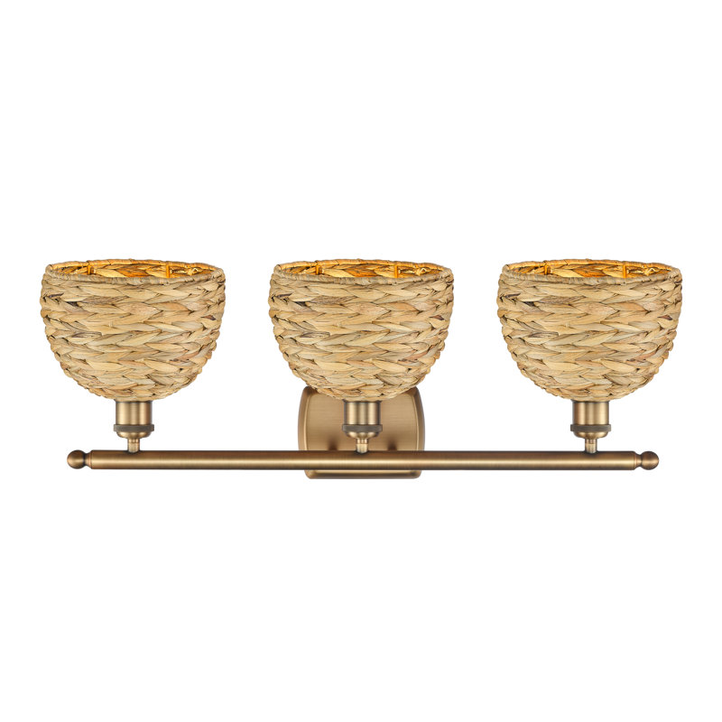 Éclairage pour meuble-lavabo à 3 lumières à intensité variable Bacarri, Laiton brossé