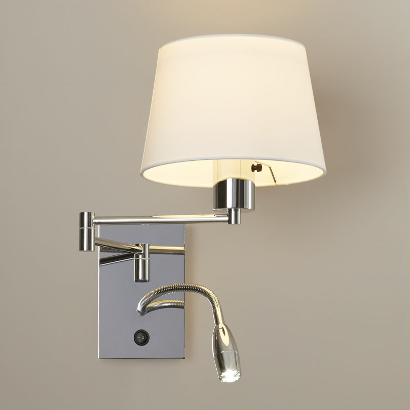 Bras articulé chromé à 2 lumières
