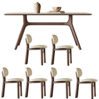 Modern simple rectangular family dining table sets