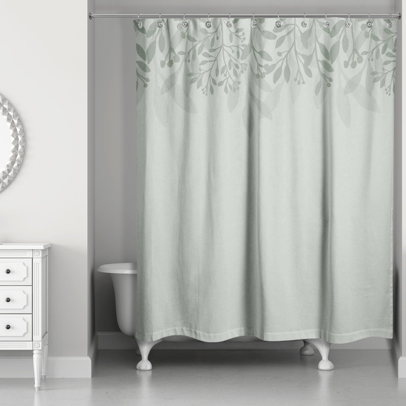 Floral Shower Curtain, Green
