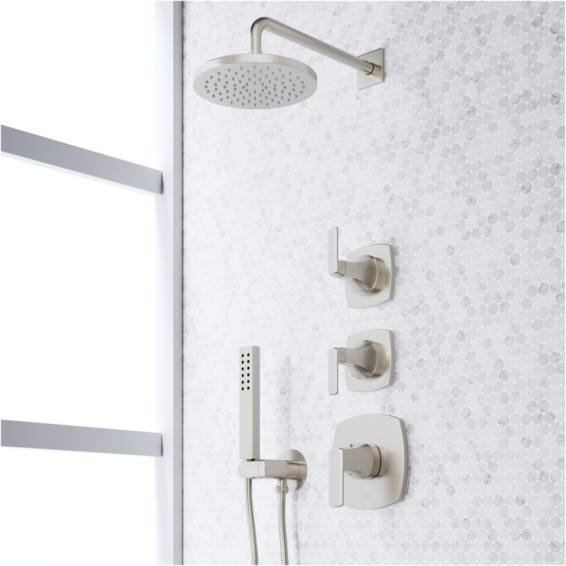 Sefina Thermostatic Shower System with Hand Shower - Chrome, Brushed Nickel