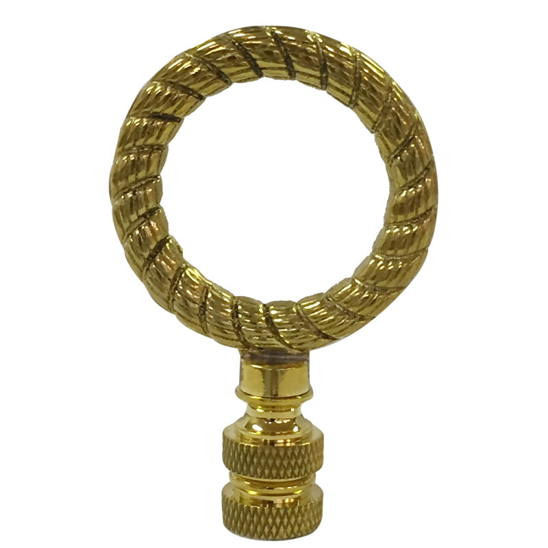 Faîteau de lampe à couronne de corde, Laiton poli
