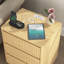 Commode 4 tiroirs rétro avec façade biseautée - pieds en bois, commode moderne-977936986