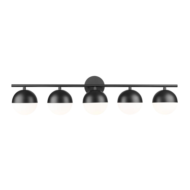 Trombetta 40 inch 5 Light Vanity in Matte Black, Matte Black