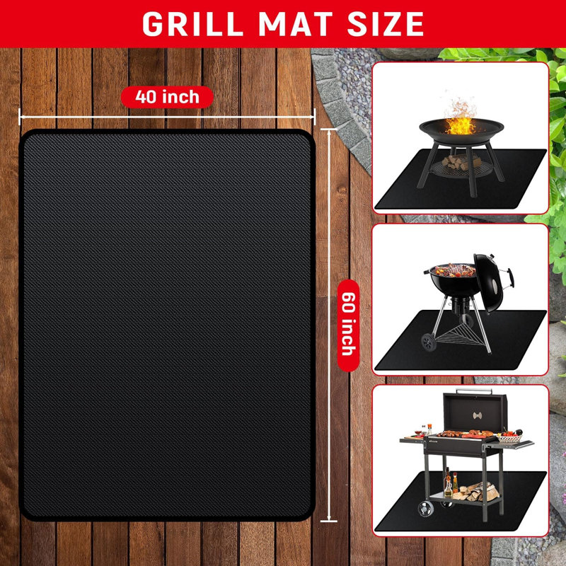 Tapis sous-grill 60 po x 40 po pour barbecue d'extérieur