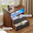 2 Drawers Wood Nightstand with LED Open Cubby Fluted End Table Charging Station -1965469189-1964678158