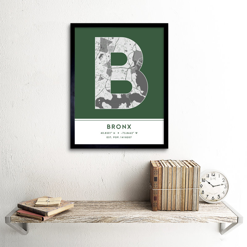 The Bronx New York United States City 1 Piece Single Picture Frame Wall Art