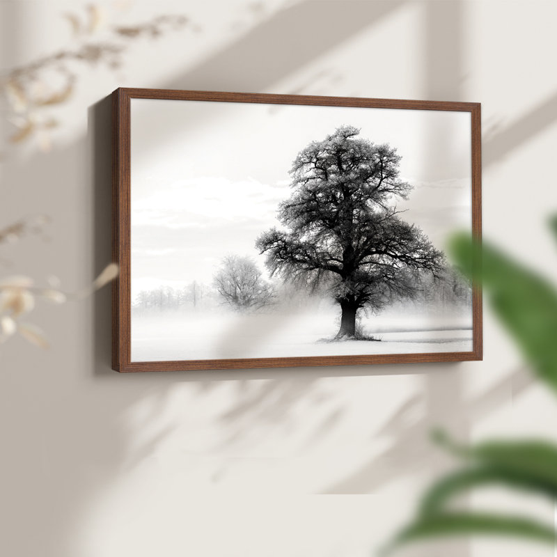 Inky Trees - Reproduction encadrée - Restickable, Noyer, H 16 po x l 20 po