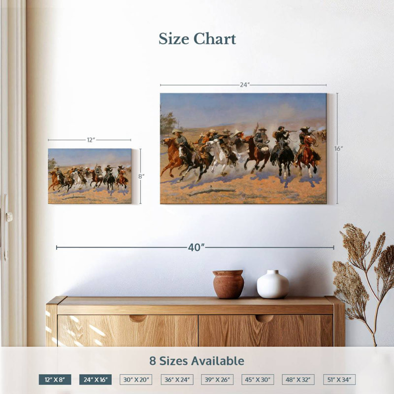 Lelar A Dash For The Timber, 16" H x 24" W
