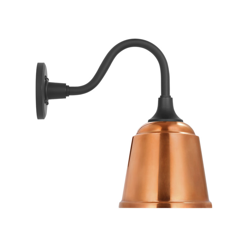 Thomas O'Brien 1 - Light Outdoor Barn Light, Matte Black, Soft Copper, 14.25" H x 8" W x 14.5" D