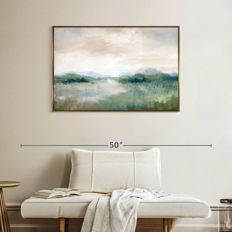 Calmer Vista, Cadre flottant doré, 40 po x 27 po