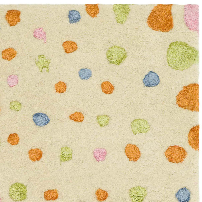 Tapis ivoire touffeté à la main Amier, Rond 6 pi