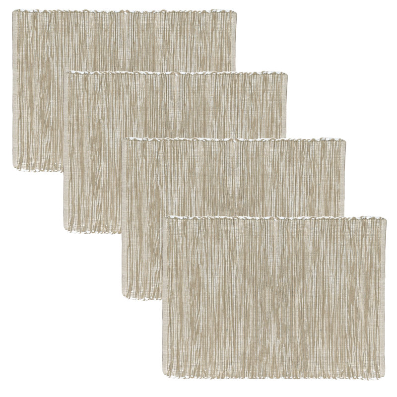 Napperon en coton 13 po Aaronisha Shadows, Sable, Chemin de table 1 pi x 6 pi