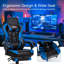 Fauteuil de jeu réglable avec repose-pieds pour bureau personnel, bleu-639114877-639114878