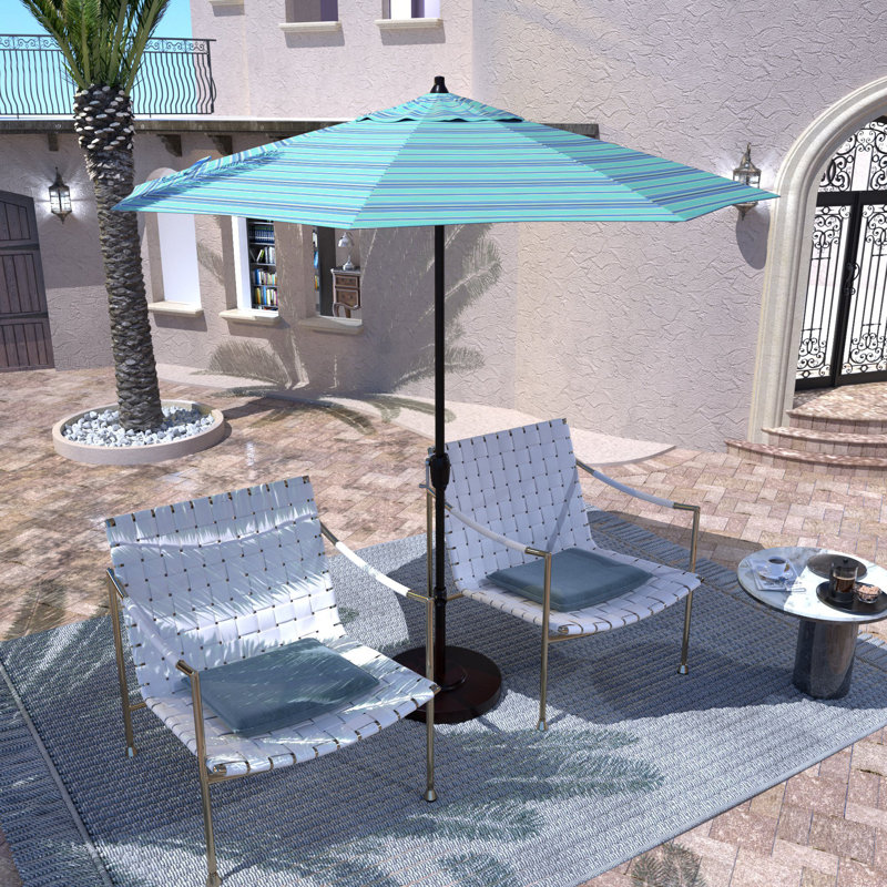 Parasol de marché 7 pi 5 po Bala, Sunbrella® Dolce à rayures oasis