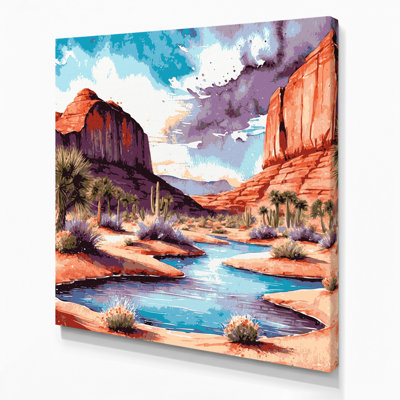 Art mural sur toile 105, "Oasis du sud-ouest"