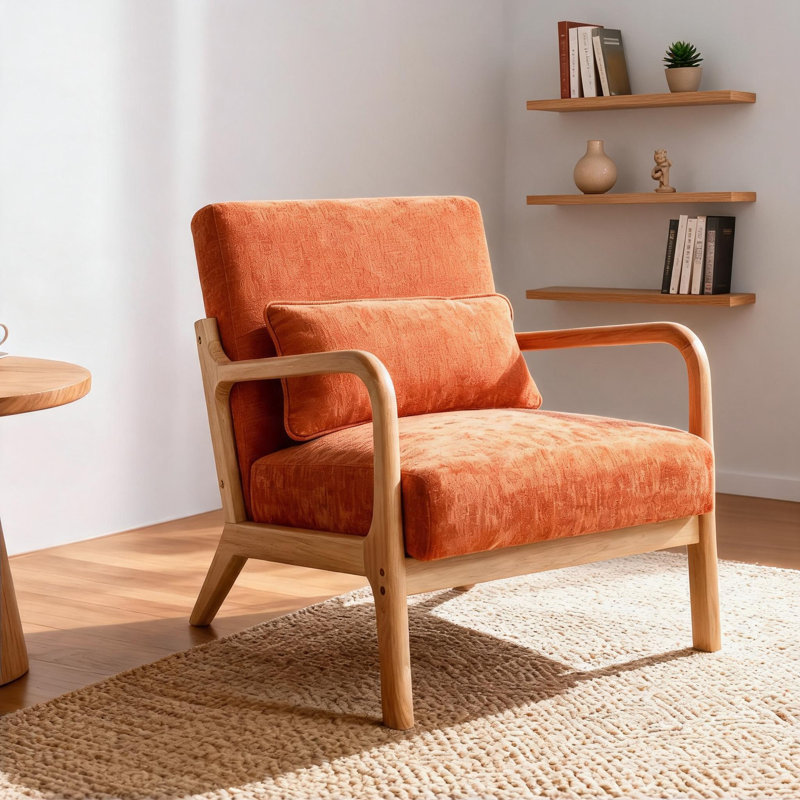 Fauteuil d'appoint Mid Mid Century, Orange