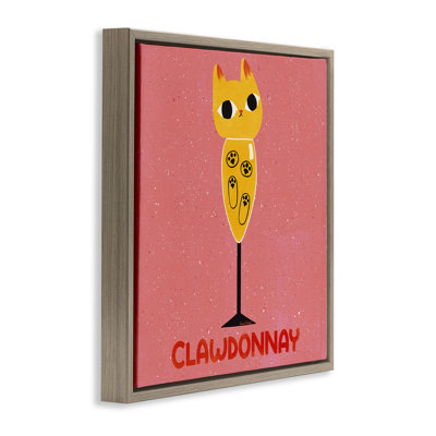 Cadre flottant Clawdonnay Feline Wine, design par Carrie Cantwell