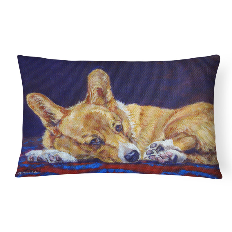  Coussin décoratif intérieur / extérieur en tissu Corgi Lonesome