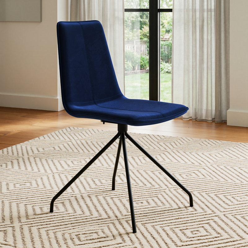 Velvet Upholstered Side Chair, Sapphire